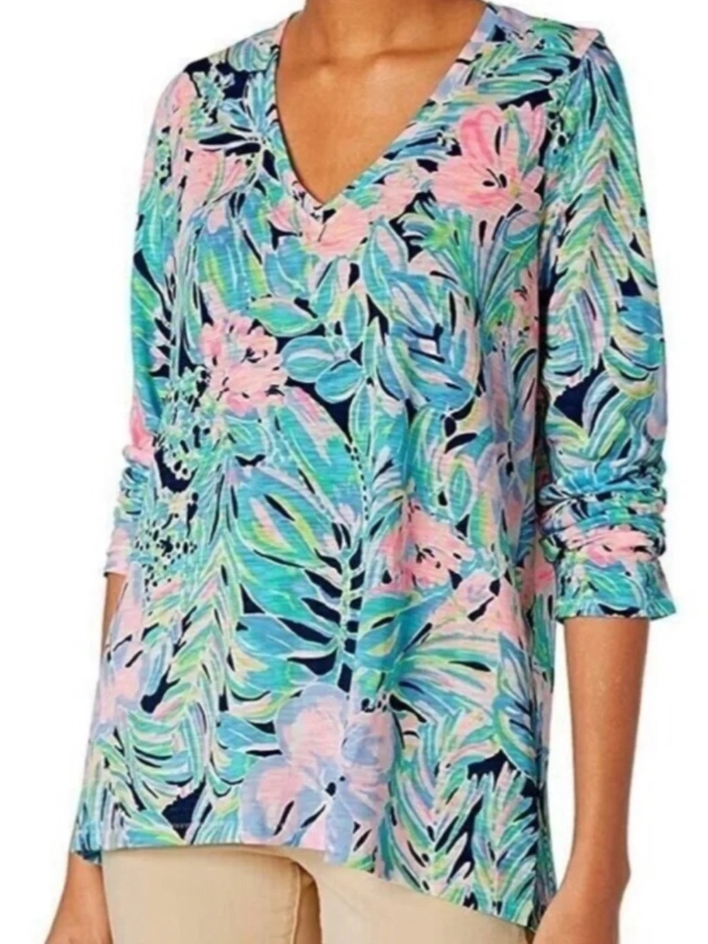 Lilly Pulitzer NWOT Etta Long Sleeve Top--Bermudaful (M)